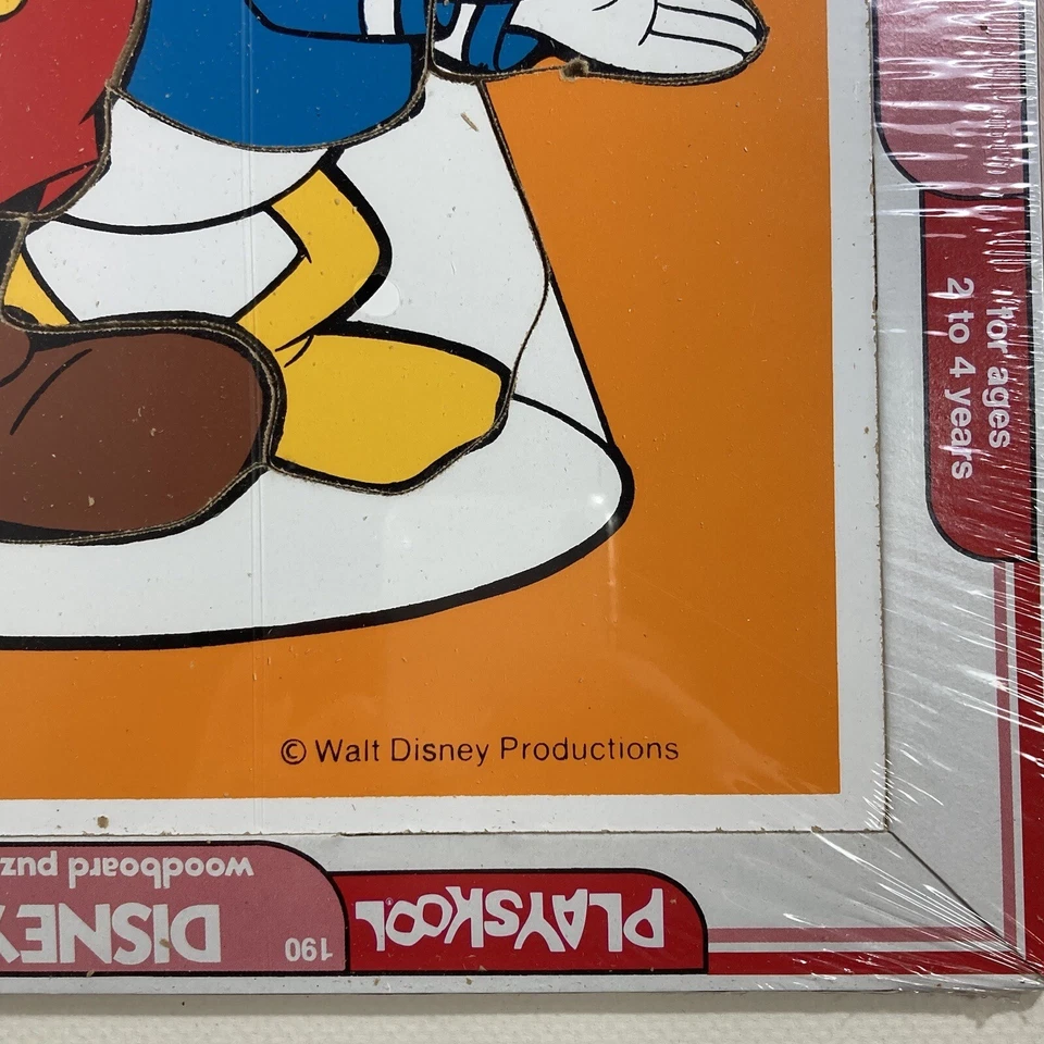 Vintage Playskool Wooden Puzzle Mickey Donald Disney Woodboard USA Sealed 1980s - Image 3 of 4