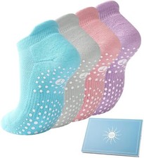 Pilates Socks for Women Cushioned Ankle Non Slip Socks for Yoga Hospital Barr...