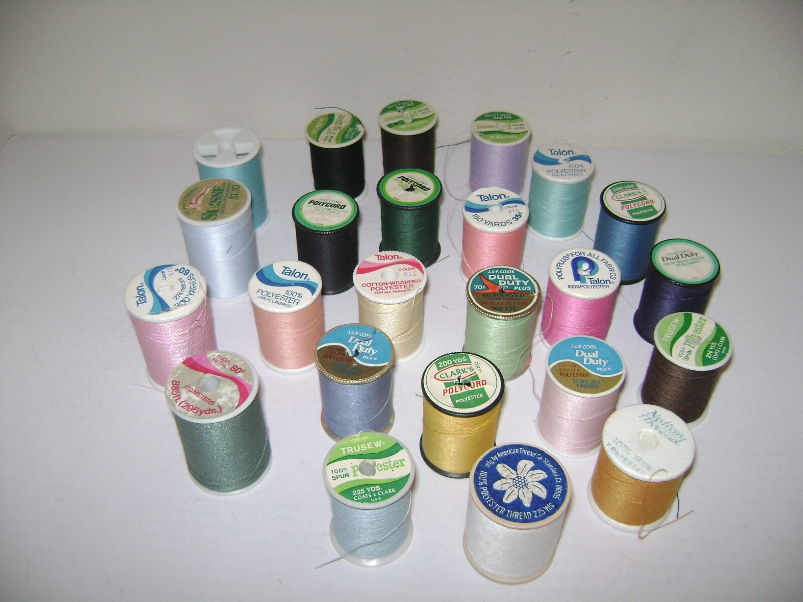 Vintage 24 Large Spools Cotton Covered Polyester Sewing Thread, Various Brands eBay