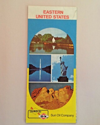 Vintage 1976 Sunoco DX Sun Oil Company Color Eastern United States Highway Map 