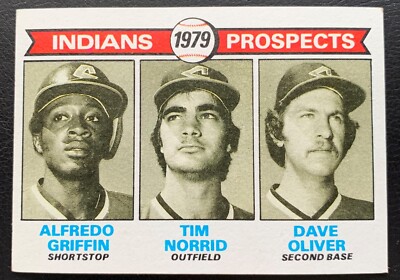1979 TOPPS INDIANS PROSPECTS #705 ALFREDO GRIFFIN-TIM NORRID-DAVE OLIVER EX