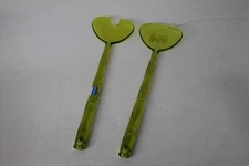 Lot Of 2 Koziol Crystal Salad Servers Cutlery For The Kitchen Transparent Green