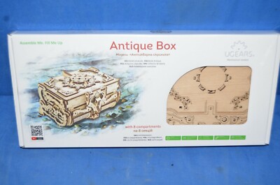 UGears Mechanical Models - Puzzle Kit Mechanical Antique Box Wooden 3D Model KIT