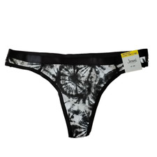JENNI Thong Black White Tie-Dye Cotton Spandex SIZE MEDIUM