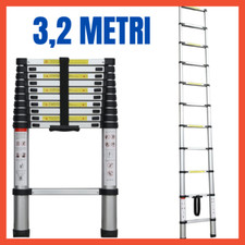 Scala Telescopica in Alluminio Allungabile Multifunzionale Bricolage 10 Gradini