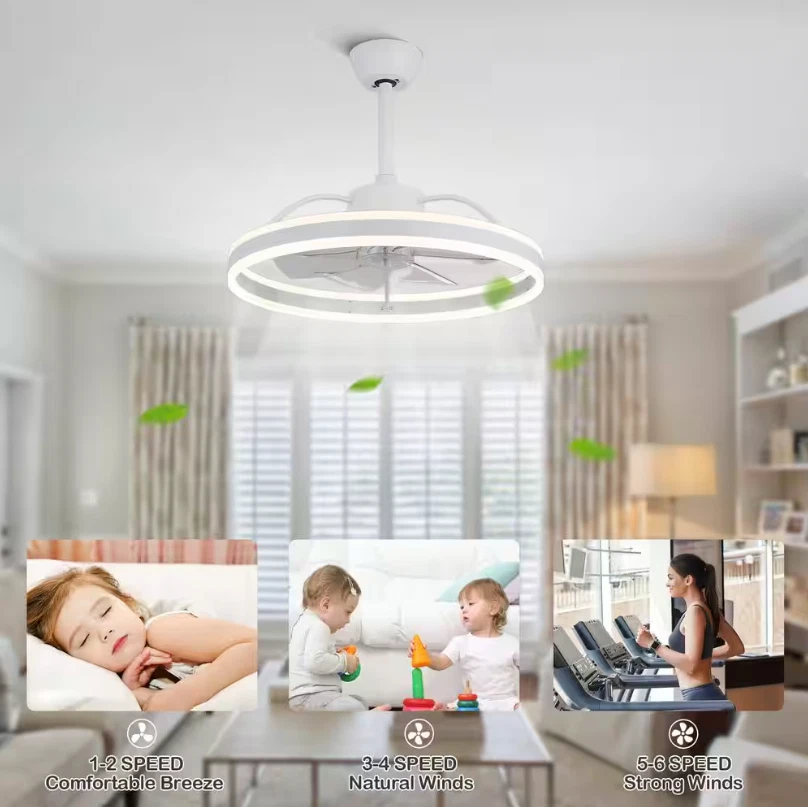 Oaks Aura Modern Celing Fan DC2402-W Modern Smart Ceiling Fan with Lights+Remote - Image 4 of 4