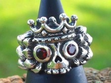 Winged King  s Skull Silver Ring