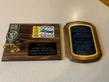 Rare (2) BUSTER WARKE  Trophy Plaques Indy 50...