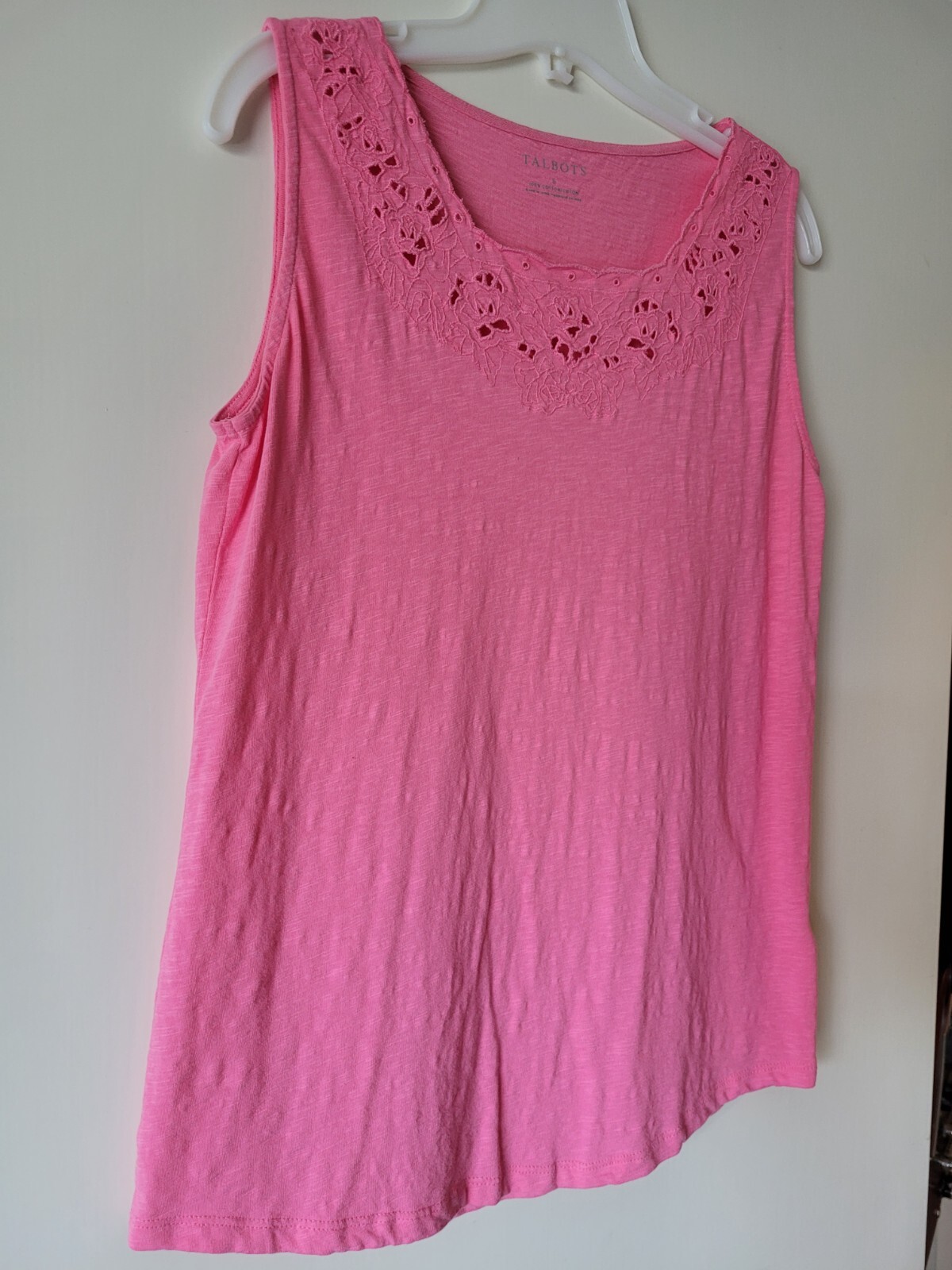 Talbots Basic Solid Pink Sleeveless 100% Cotton T… - image 5