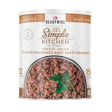 ReadyWise Simple Kitchen Seasoned Ground Beef Crumbles Freeze-Dried 22 Servings
