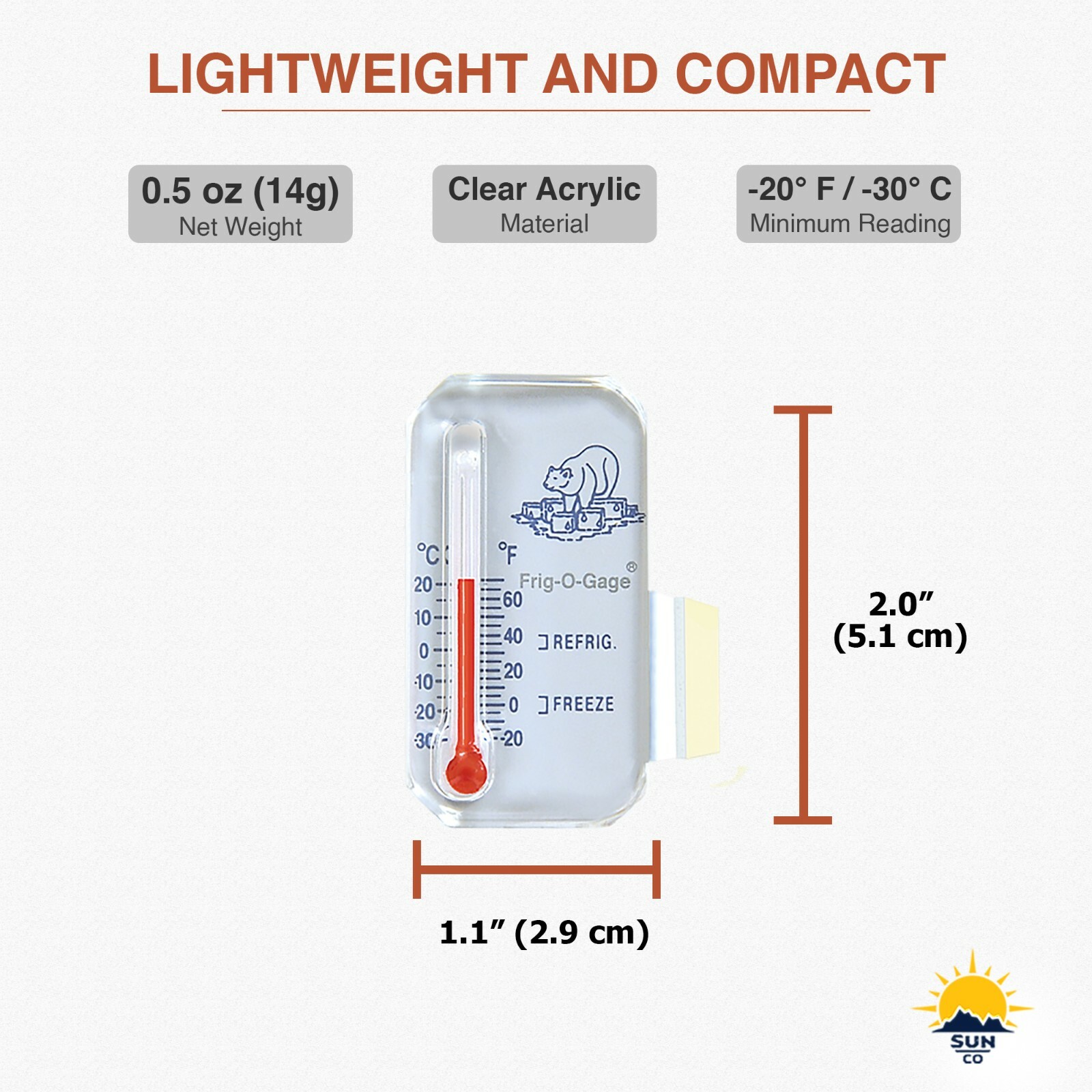 Sun Company Frigogage Cooler/Refrigerator/Freezer Thermometer eBay