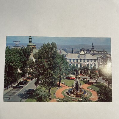 Vintage Postcard Place D'Armes Ste. Anne St. Quebec Canada
