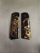 Gold Ghost of Death Black Resin Grip For Colt 1911 Government Full Size Kimber