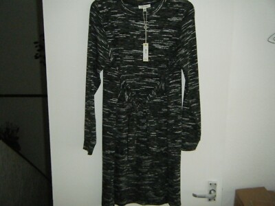 Damen Max Studio Strickkleid mit Bindeband vorne grau Größe Medium b13