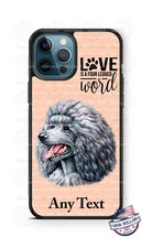 Gray Poodle Dog Face Pet Love Word Personalized Phone Case Cover for iPhone etc.