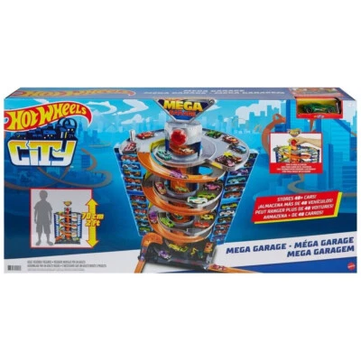 Hot Wheels City Bahn Mega Garage Parkhaus und Aufzug mit Modellauto NEU & OVP