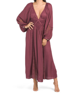 Free People Women's Southwest Lace Maxi Dress - Plum - S
