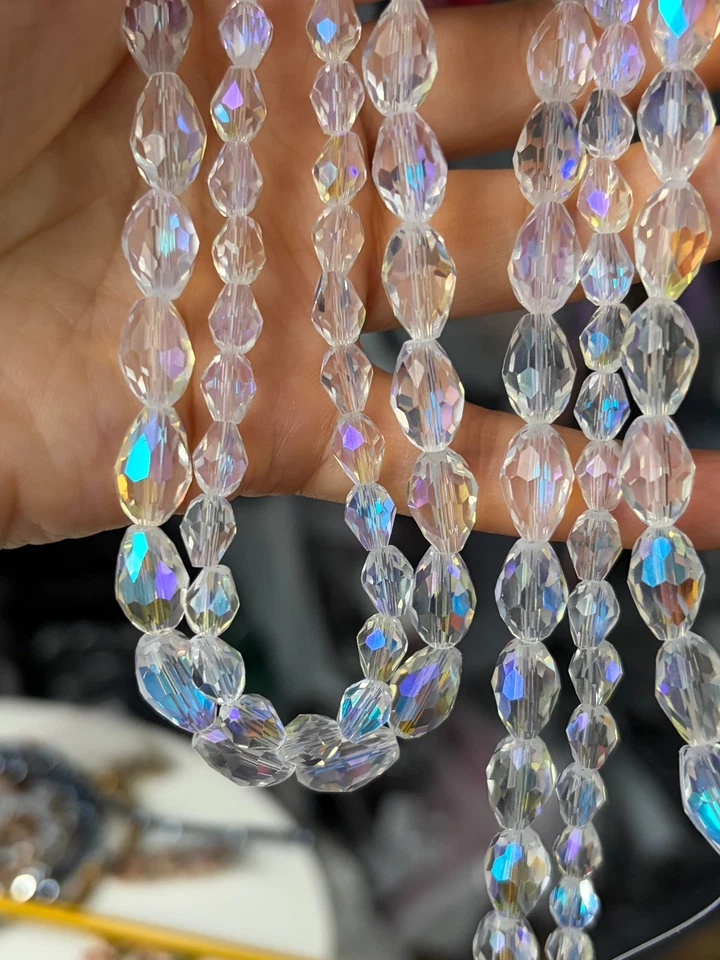 Weihnachten Basteln ★weiß/Klar Perlen★ 2/4/6/8mm rund tropfen Bicone MIX DIY Set - Bild 4 von 4