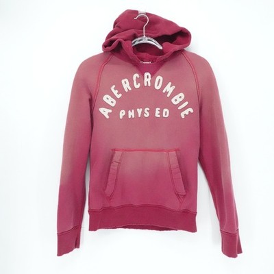 Vtg Abercrombie Fitch Hoodie Mens Medium Red Sun Faded Distressed Y2K Phys Ed