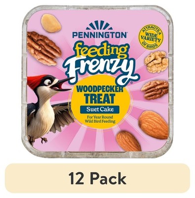 Pennington Feeding Frenzy Woodpecker Suet Treat, 11 oz Cake, Wild Bird Food