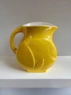 Red Wing Potteries Yellow Fondoso Pitcher Vintage 1940s Art Deco Retro MCM