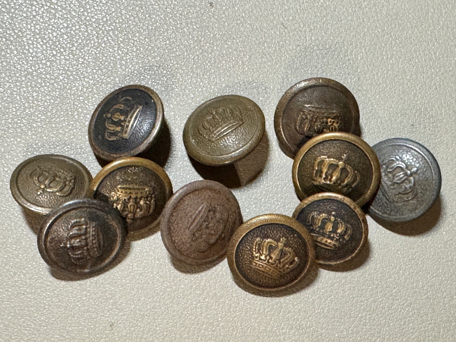 🇩🇪 WWI German M1910 Prussian Crown Uniform Buttons Lot – Original Set