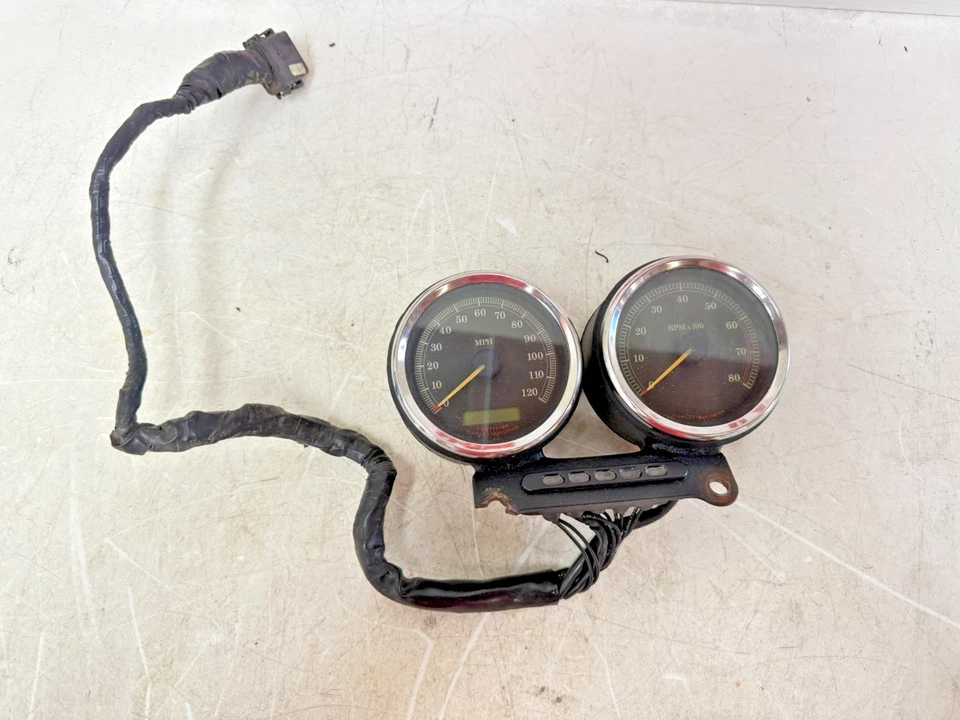 Harley Sportster R 2004 velocímetro velocímetro calibre doble tacómetro con cable Foto 2 de 4
