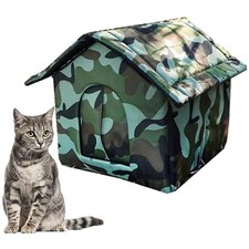 CHRIS GOOD Feral Cat House, Cat House Outdoor, Waterproof Shelter Medium Camo