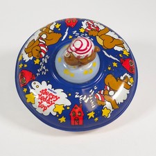 Ohio Art   Spinning Top Toy   Sleeping Teddy Top   Tin Litho w/Bear Knob   1960s