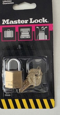 Master Lock massiv Messing Vorhängeschloss 20 mm (3/4'') gleichschließend Schloss mit 2 Schlüsseln