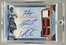Freddie Freeman Acuna Albies 2021 Topps Triple Threads Sapphire Patch Auto 1/3