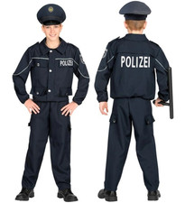 Kostüm Set "DEUTSCHER POLIZIST" Oberteil Hose Mütze Jungen Polizei Kostümset