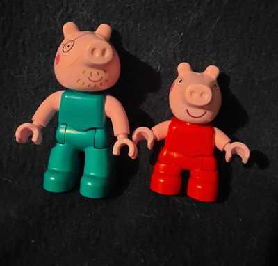 Peppa Pig & Dad/Father Duplo Lego Figures Cute Collectible Peppa Pig Show Kids