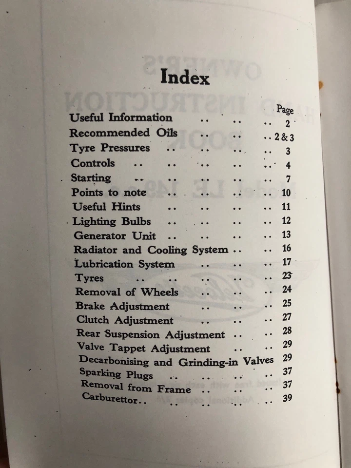 Velocette L E Model 149 cc Owner's Handbook & Maintenance Vintage Reprint - Image 4 of 4