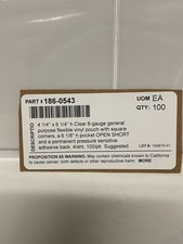 4" x 6" Clear Vinyl Pouch Tag Holder Multipurpose (Pkg of 100) Adhesive back