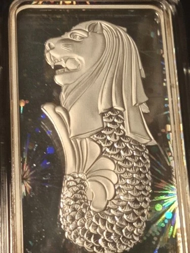 PAMP Radiant Merlion Singapore Mint .999 Silver Bar w/ COA Only 8,000 minted!