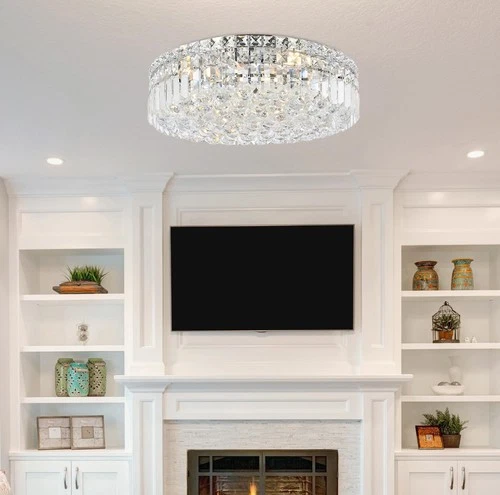 Elegant Lighting Maxime 20" 6 Light Royal Crystal Flush Mount - Picture 9 of 9