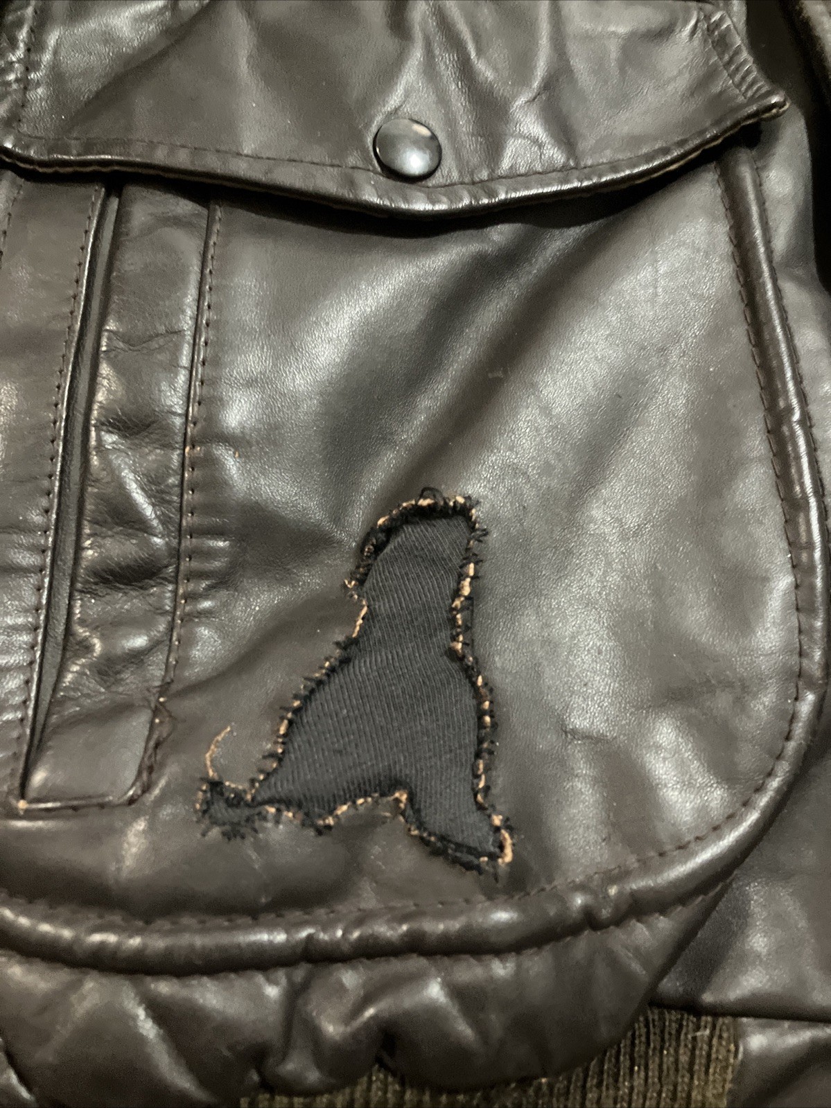 Vintage 70s Leather Pilot Jacket Patchwork Made I… - image 6