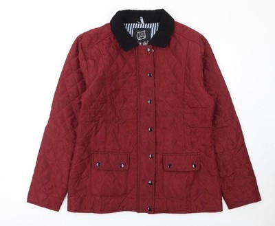 Urban Diva Damen rote gesteppte mittellange Jacke XL