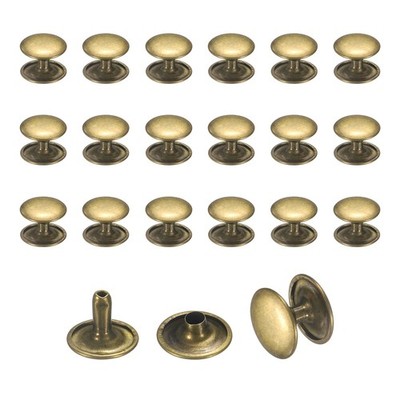 50er-Set Lederösen, 12mm Doppelkappenösen für Bronze 10mm Hohlnieten