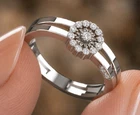VVS1 Moissanite Wedding Ring 925 Silver Passes Diamond Tester Pinky Band Size 7