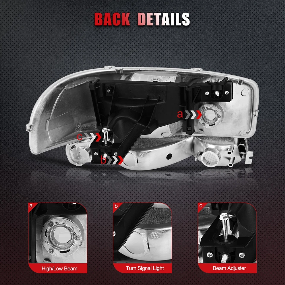 Faros delanteros + faros de parachoques cromados para GMC Sierra 1999-2006 Foto 3 de 4