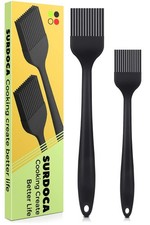 SURDOCA Silicone Pastry Basting Brush - 2Pcs 10 8 in Heat 10.1 8.2", Black