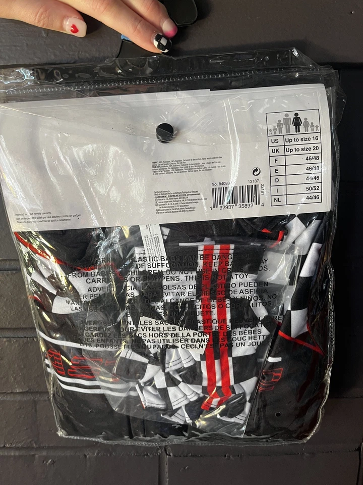 Racer Catsuit Race Car Driver Suit Yourself Fancy Dress Halloween Adult L / XL - Image 2 of 4