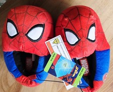 Marvel Spider-Man Plush Slippers Kids Size 9/10 Red Blue