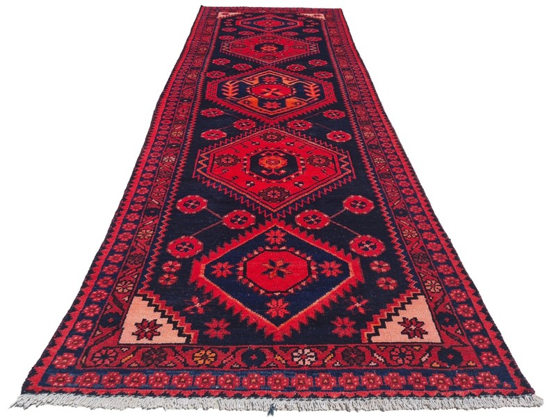 Amazing Hand Knotted Vintage Tribal Hamidoun Wool Area Runner Rug 10 x 3 Ft