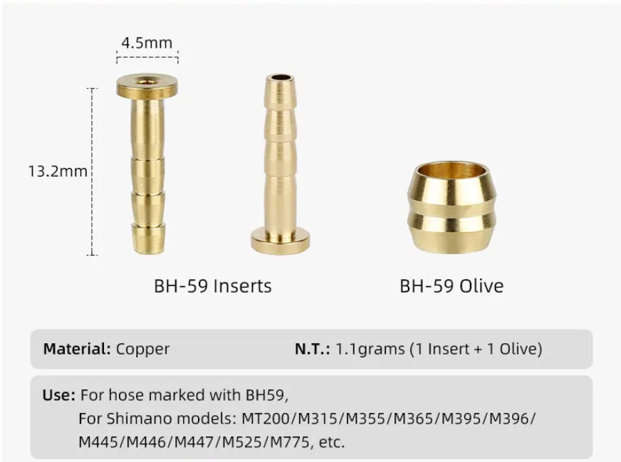 50 Pezzi BH59 Olive + Inserti Barbe per Freno a Disco Idraulico per Pinze Shimano foto 3