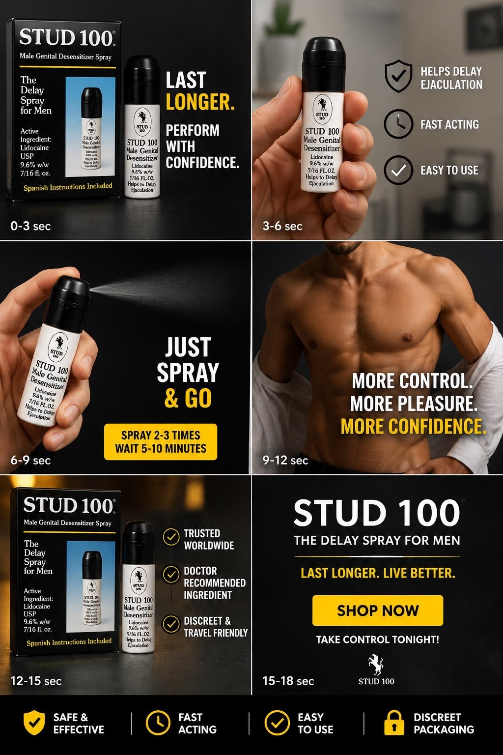 (6)  Super Stud  100 Male Genital Desensitizer Delay Prolong Men