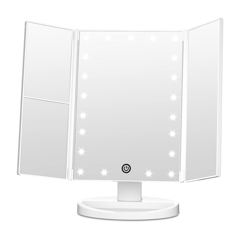 FASCINATE Lighted Makeup Mirror 21 LED Lights 3x2x1x Magnifying Trifold 6090₽
