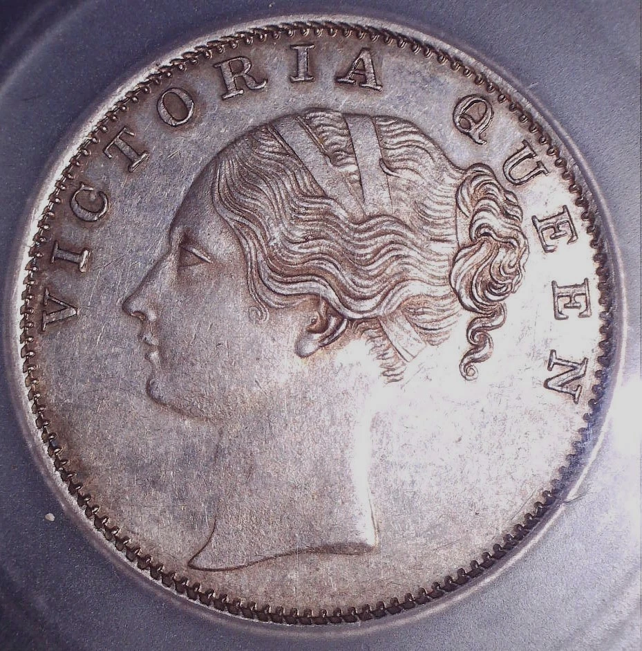 1840 India Silver Rupee, ICG AU58, Rarer Type, Issue Free - Image 2 of 4